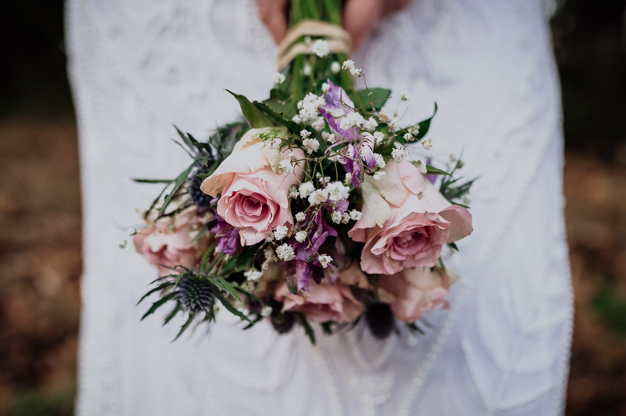 wedding bouquet of pink roses