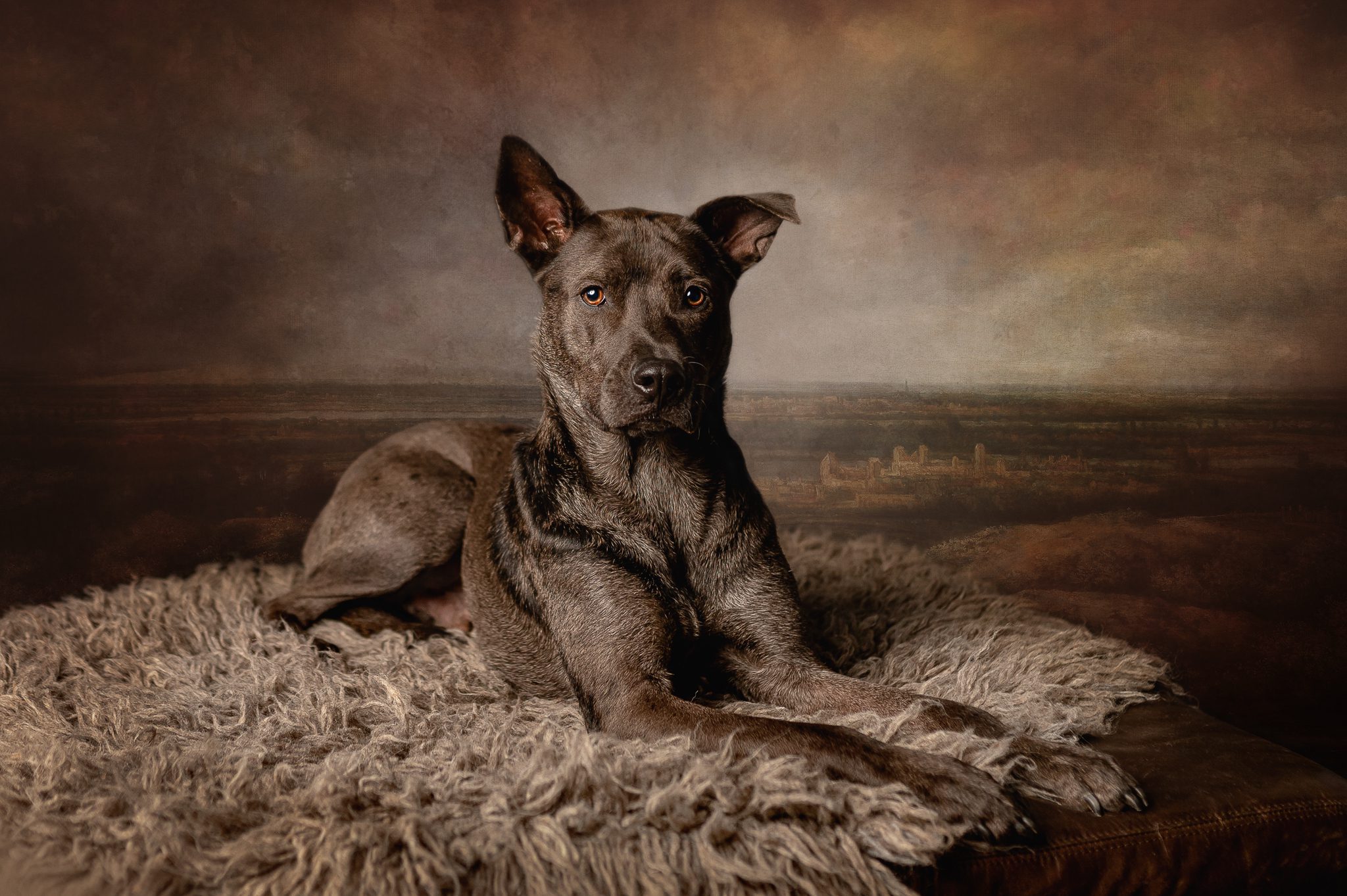 portrait of a dog at his pet photoshoot with joan marie photography in scotch plains nj