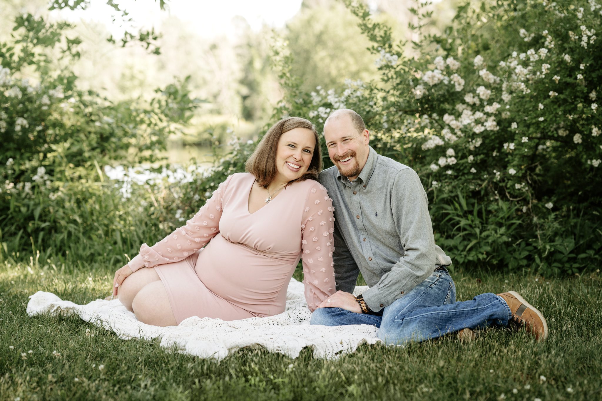 Maternity photography in Scotch Plains NJ featuring a mother and father expecting their second baby girl.