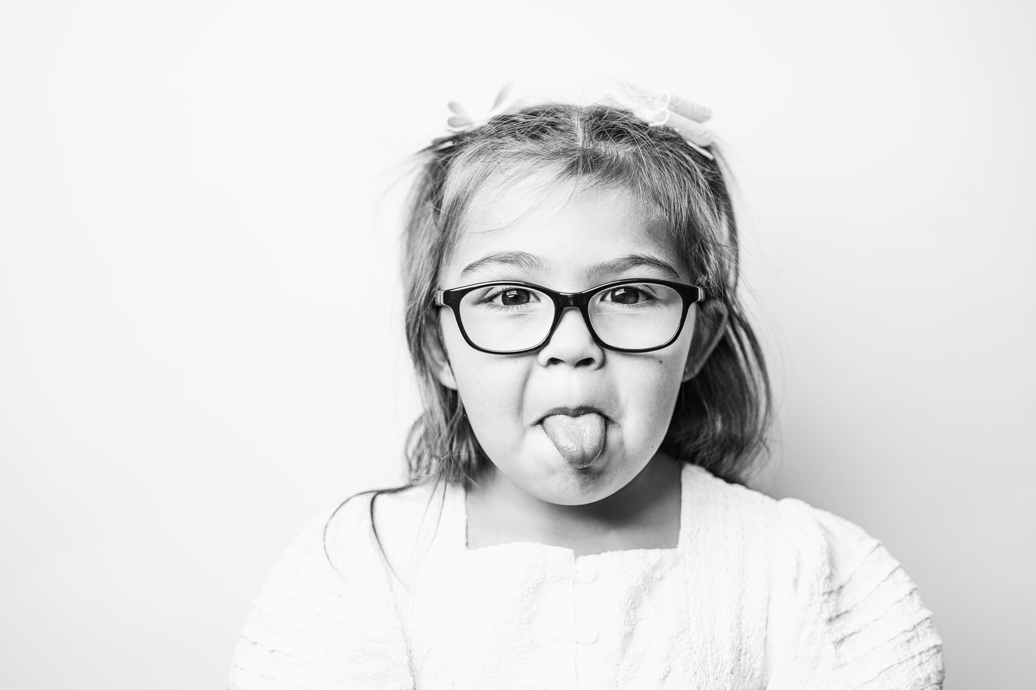 black and white portrait of child