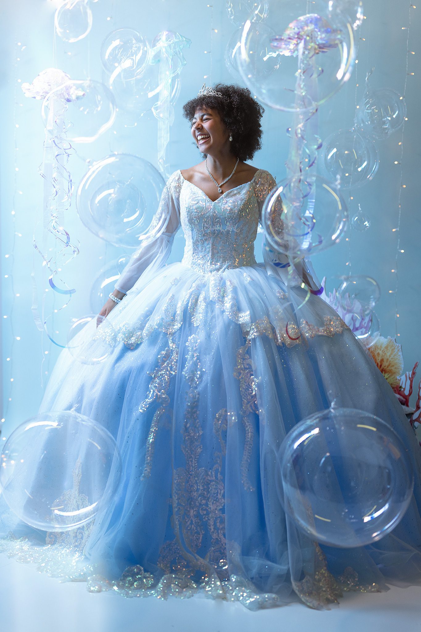 15 year old has a magical underwater photoshoot in Joan Marie Photography's Scotch Plains portrait studio