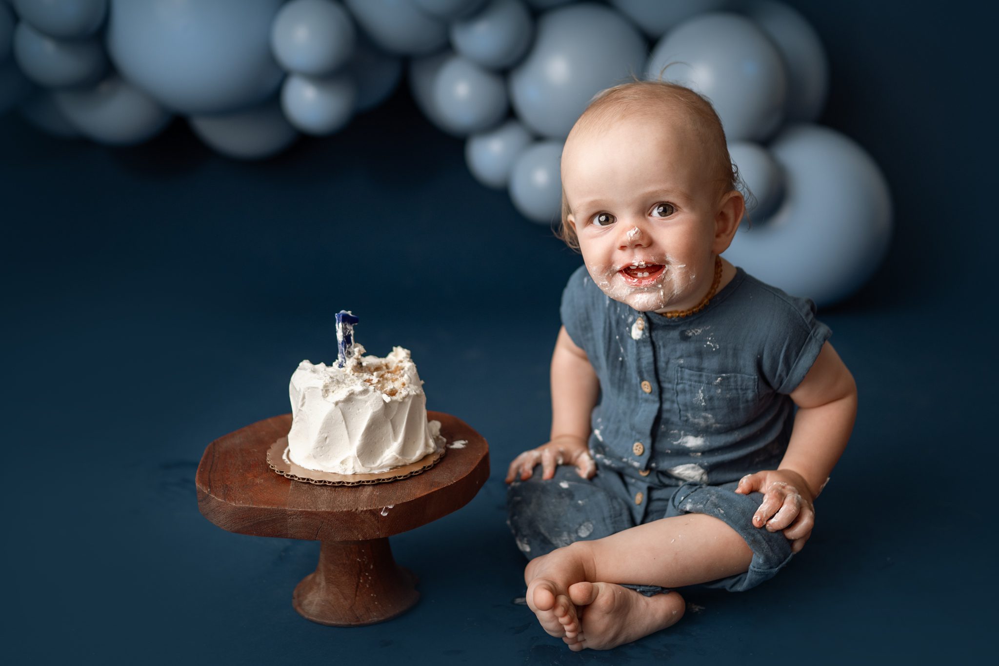 1st birthday cake smash session for baby boy by Scotch Plains NJ child photographer