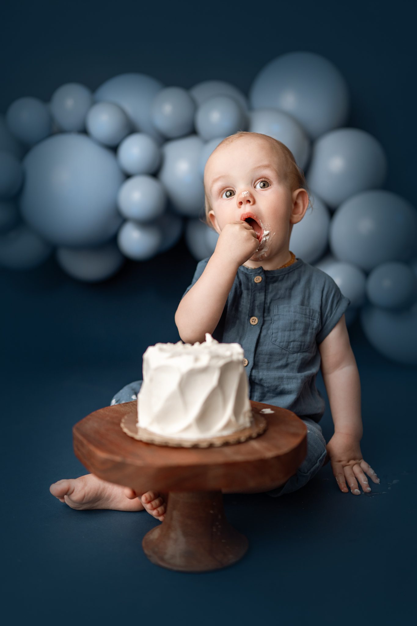1st birthday cake smash session for baby boy by Scotch Plains NJ child photographer