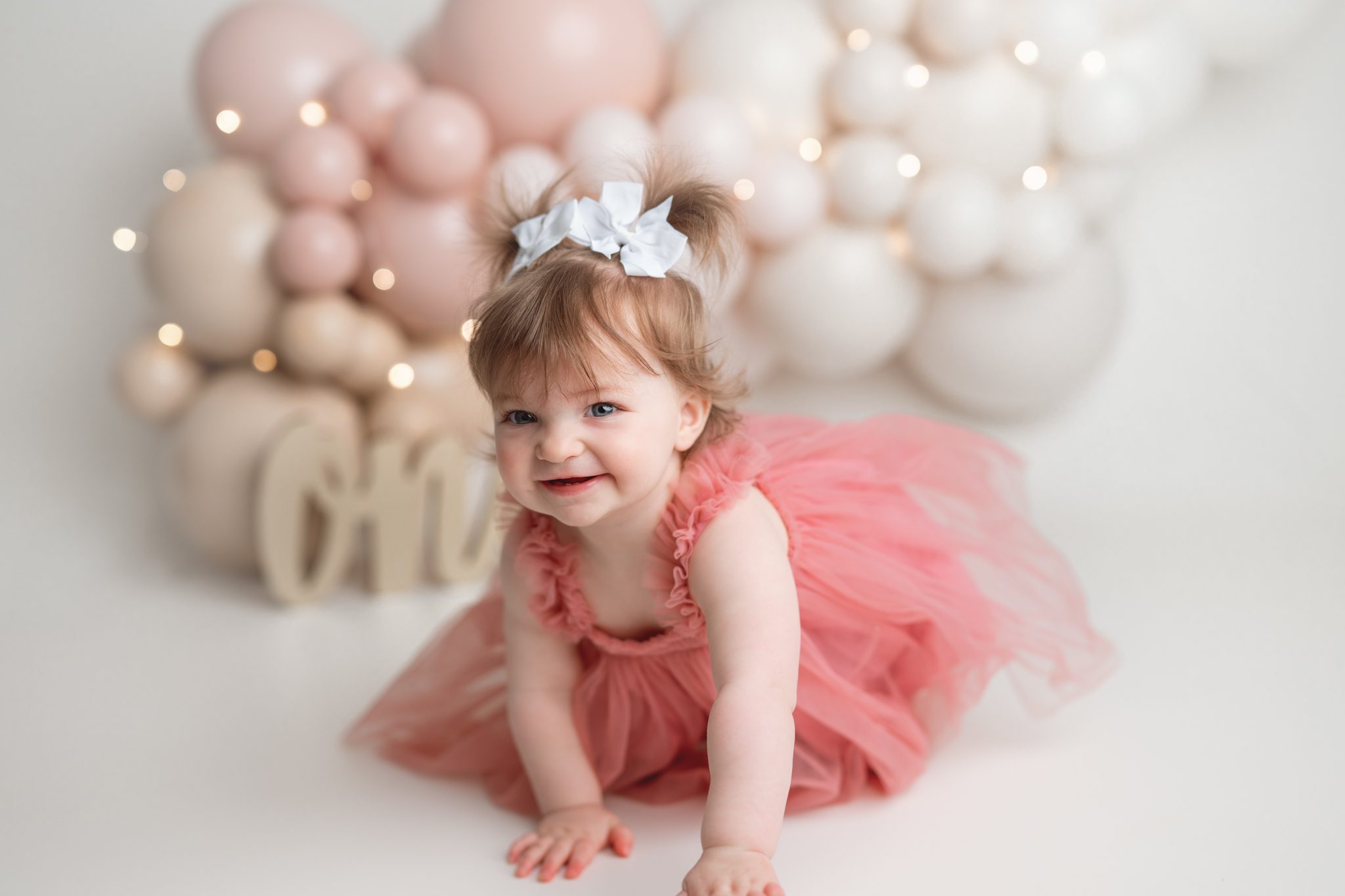 First Birthday girl at her cake smash session in Scotch Plains.