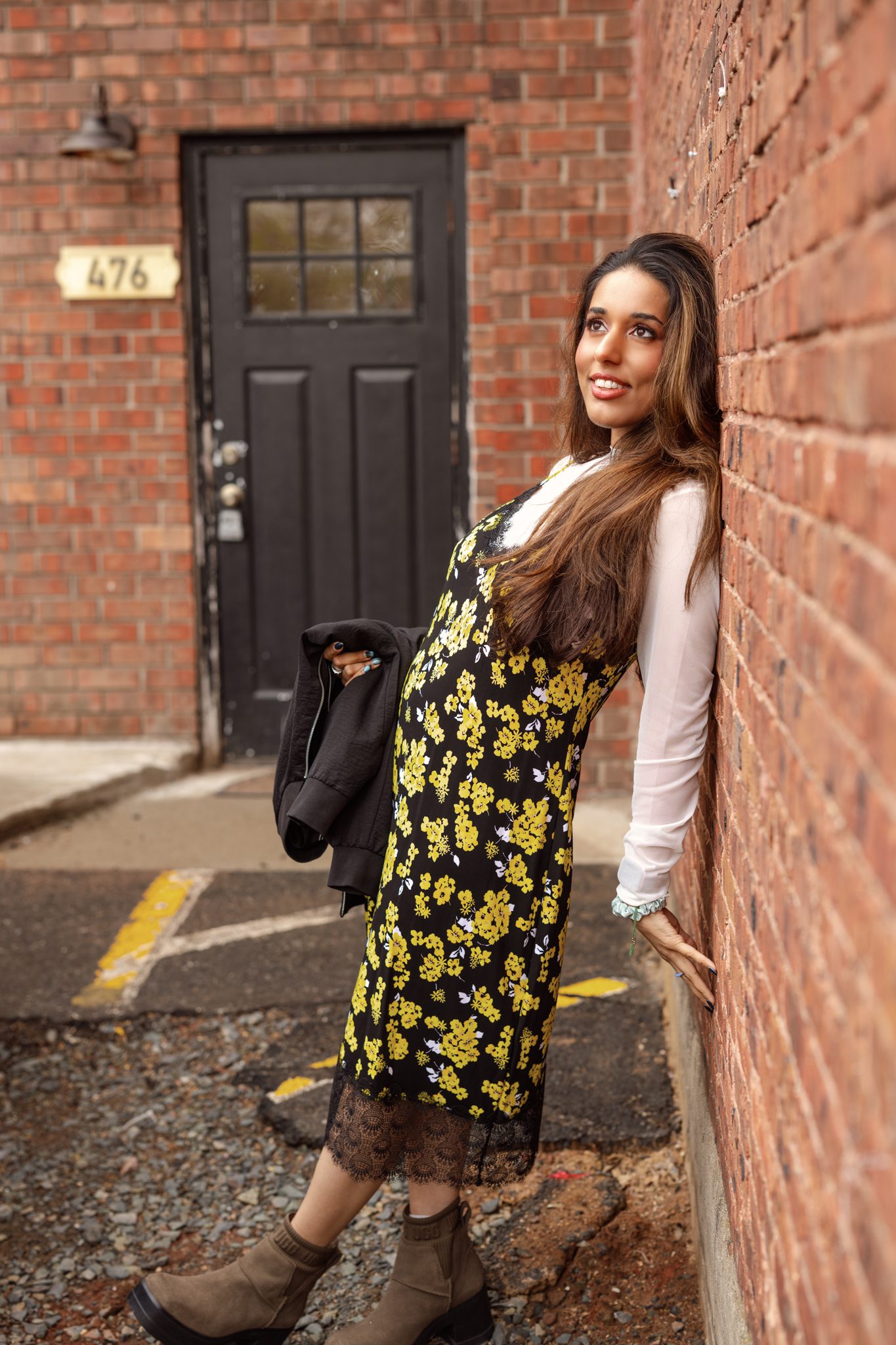 Candid lifestyle photography of a woman with an easy-going personality during a dating profile session in Central Jersey.