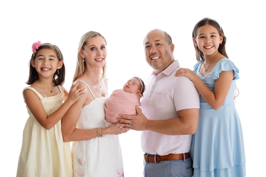family portrait with new baby